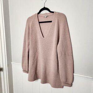 ATHLETA Switchback Pullover V-Neck Sweater Nouveau Rose